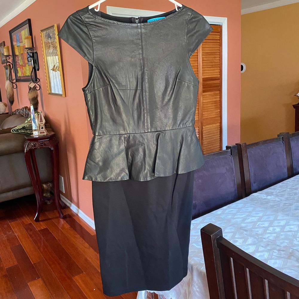 Alice and Olivia leather and knit (stretchy) dress.